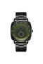 Men's Black Stainless Steel Watch, Seaweed Green Dial | Tr45b