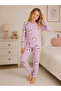Girls' 100% Cotton Stretch Fabric Long-Sleeved Pajama Set - 2