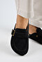 Arya Women's Leather Laceless Black Sabo Slippers - 4