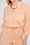 Women's Chinese Collar Solid Color Crop Shirt - 2
