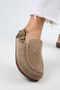 Alba Women's Leather Laceless Mink Sabo Slippers - 4