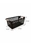 4-Piece Refrigerator and Cabinet Organizer Basket - Drawer Organizer with Wooden Handle, Black - 4