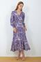 Patterned Viscose Long Dress Giped - 3