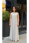 Women's Guipure Lace Sleeveless Long Dress |   Lace Lined Sleeveless Maxi O-Neck Stylish Dress - 3