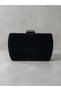 Albanian Handmade Black Suede Fabric Chain Women's Evening Dress Bag 13×22 - 3