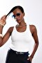 Ecru U-Neck Ribbed Undershirt 0009 - 4