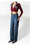 Women's Mossy High Waist Straight Jean Pants 5 Pockets Long Leg Cotton - 2