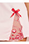 Pink Embroidered Babydoll with Bow Detail and Brief - 5
