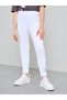 Teen Girls White Graphic Print Ribbed Cotton Full-Length Leggings