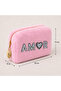 Plush Pen Holder and Makeup Bag Zippered Multi-Purpose Organizer Bag Pink - 2