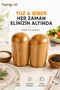 Bamboo 2-Piece Wooden Salt and Pepper Shaker Set |   Natural Wooden Salt and Spice Container |   Kitchen Tabletop Spice Rack - 3