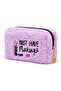 Plush Pen Holder and Makeup Bag Zippered Multi-Purpose Organizer Bag Lilac - 4