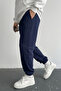 Baggy Cut Sweatpants with Elastic Cuffs for Winter - 2