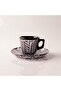 Crystal Cut Decor Glass Cup Set / Double Coffee - Tea Set - 2