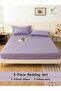 3-Piece Striped Fitted Pastel Green Bed Sheet Set with 2 Pillowcases, Soft Breathable Bedding - 6
