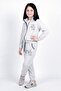 Girl's Sr Printed Stand Collar Double Pocket Zippered Tracksuit Set