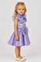 Girl's Floral Patterned Satin Special Occasion Double Set 7155 - 2
