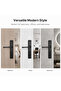 Matte Black Door Handle Set with Long Backplate, Modern Interior Door Lever with Lock Hole, Heavy-Duty Hardware Pack for Bedroom, Bathroom, and Office (Front & Back Pair) - 5