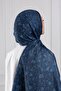 Ethnic Floral Patterned Soft Shawl Indigo - 7