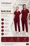 Burgundy Lycra Unisex Bat Sleeve Scrubs Set Doctor Nurse Uniform Medical Hospital Uniform