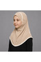 Hijab with Floral Embellishment, Elegant Modest Headscarf for Girls, Classic Cream Islamic Head Covering for Everyday and Special Occasions - 3