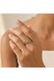 Flower Pattern Blue Stone Adjustable Ring