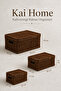 3-Piece Rattan Covered Rectangular Organizer Set for Bathroom, Living Room, Children's Room, Multi-Purpose Basket Set - 7