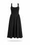 Black Flared Dress with Metal Accessories 261112