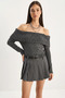 Women's Madonna Collar Knitwear Anthracite Sweater - 2