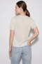 Women's Floral Appliqué V-Neck Knitwear Ecru Blouse - 5