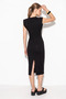 Women's Basic Summer Midi Knitted Black Dress - 5