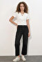 Women's V-Neck Ruffled Short Sleeve White Blouse - 2