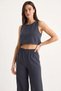 Women's V-Neck Strappy Blouse with Palazzo Pants Smoked Bottom Top Set - 8