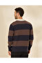 Men Brown Striped Polo Pullover - 3