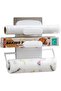 Wall Mounted Kitchen Roll Holder Double Layer No Drilling Adjustable 15-34cm - White