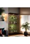 64.5'' Glass Display Cabinet in Clear with Lock and Lights, Lighted Curio Cabinet Collection Display Case, Floor Standing Showcase for Living Room Home Office - 3