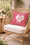 Home Sweet Home Red Striped Decorative Throw Pillow Cover Retro 43X43 cm - 6