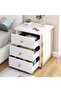Bedside Cabinet, Bedside Table, Wooden Nightstand with 3 Drawers and Spacious Countertop Sofa Side Table for Bedroom Living Room (White) - 3