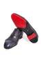 Dark Blue Color Lace-Up Genuine Leather Men's Shoes - 3