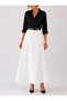 Belt-Detail Maxi Length Loose White Woven Skirt