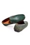 Green Color Laceless Genuine Leather Men's Shoes - 2