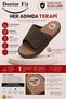 Size 41 Unisex Reflexology Relaxing, Acupuncture Massage Slippers Anti-Bacterial Leather Brown