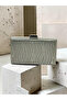 Anthracite Gray Platinum Striped Laser Patterned Women's Evening Dress Bag Wedding Engagement Graduation - 2