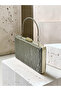 Anthracite Gray Platinum Striped Laser Patterned Women's Evening Dress Bag Wedding Engagement Graduation - 2