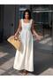White Square Neck Strap Long Summer Dress 8148 - 3