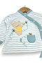 Baby Boy Striped Teddy Bear Printed Hat 3-Piece Newborn 0-3 Months 100% Cotton Bodysuit Set - 7