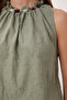 Beaded Detailed Woven Top and Bottom Set Lby0065 Green - 5