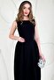 Black Midi Length Basic Linen Dress - 2