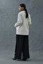 Beige Striped Oversize Jacket - 5