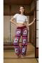 Hand Knitted Motif Women's Trousers Standard Size - 4